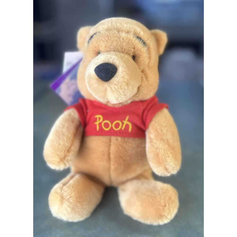 Disney Store Winnie The Pooh Jumping Beanbag Plush Talks Wiggles NWT 9”